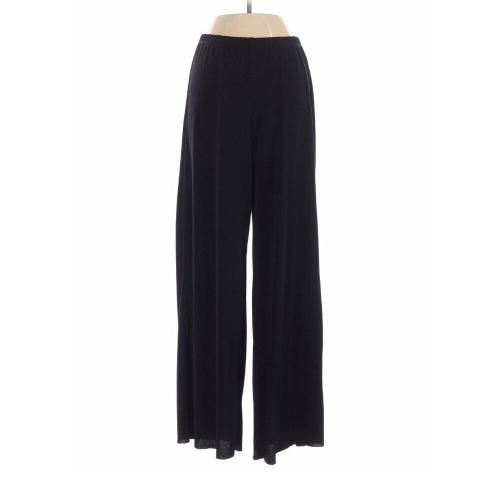Onyx Nite Vintage Velvet Wide Leg Pants Lounge to Night Black Sz L NEW